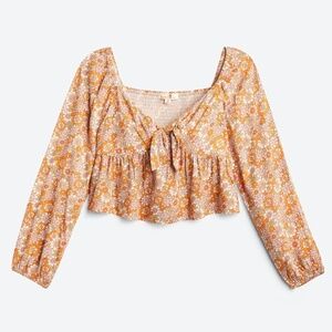DAISY & DELILAH Calder Tie Front Cropped Top